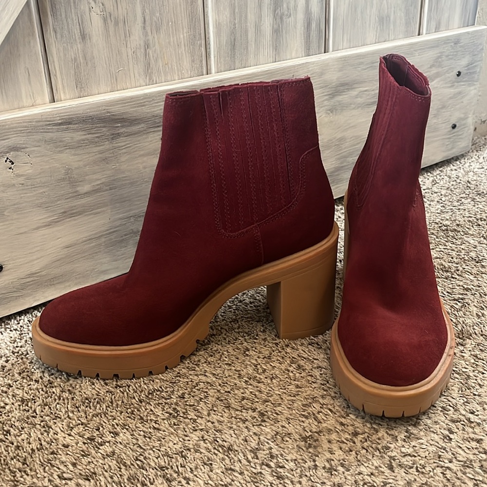 Dolce Vita Caster H2O Waterproof Leather Bootie in Burgundy